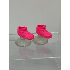 Vintage Barbie Doll Shoes Hot Pink High Top Sneakers Suction Cups Workin Out